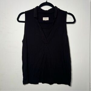Loft Lou & Grey M Soft & Stretchy V Neck Collared Tank Top